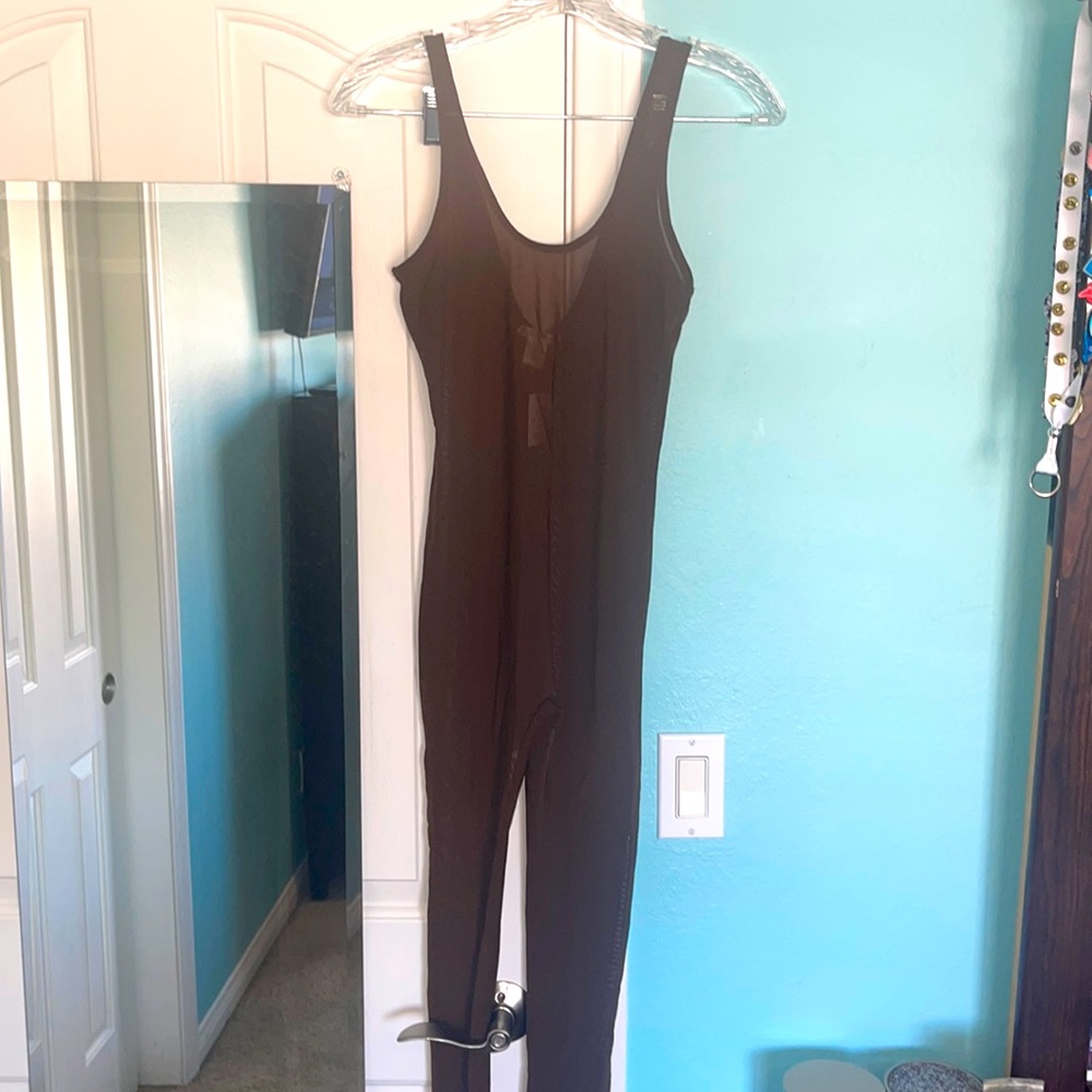 Sheer brown jumpsuit